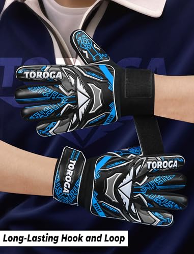 Goalkeeper Gloves for Kids & Youth – Soccer Goalie Gloves, Strong Latex Grip, Double Wrist Support & Breathable Mesh – Boys Football Gloves