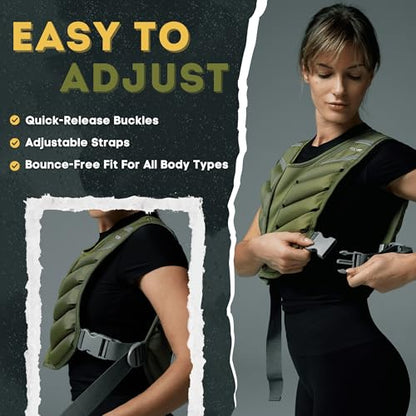 Polyfit (Sierra) Weighted Vest for Workout – 10lb, 15lb, 20lb – Weight Vest for Men & Women - Enhance Strength Training & Endurance