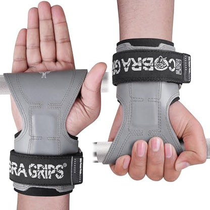 Cobra Grips Weight Lifting Gloves with Adjustable Neoprene Padded Wrist Wraps - Heavy Duty Alternative to Power Lifting Hooks for Deadlifts