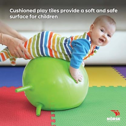 Norsk Kids Puzzle Play Mats Interlocking EVA Foam Floor Tiles Solid Color, 18 Tiles - 72 Sq. Ft., 1/2" Thick, Rainbow Pack