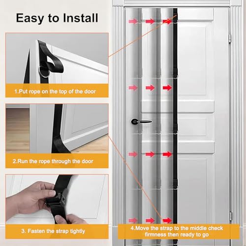 Heavy Duty Loop Door Anchor Strap for Resistance Bands Exercises, Multi Point Anchor Gym Attachment for Home Fitness, Portable Door Band Resistance Workout Equipment