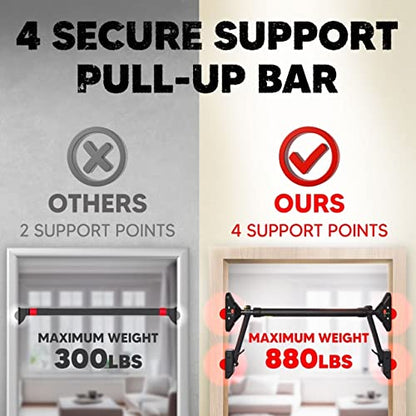 Pull Up Bar/Chin up bar Upper Body Workout Bar | Super load-bearing, Dual Security Locking Fitness Strength Training Equipment