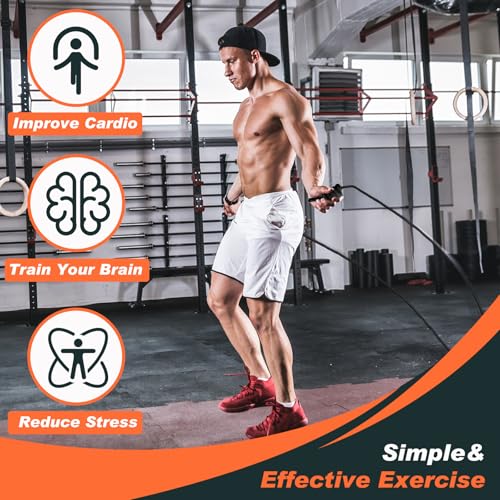 2 Pcs Flow Rope for Fitness Double Woven Workout Rope Adjustable Length Flow Jump for Working out Men Women Training Exercise Gym Indoor Outdoor Beginner, 9 ft