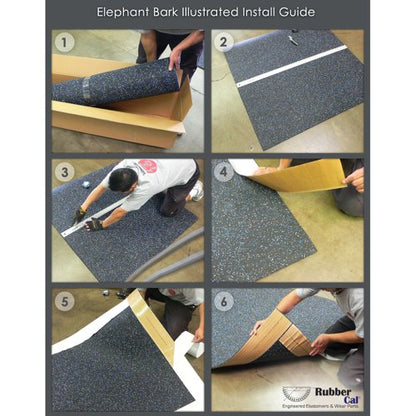 Rubber Cal Elephant Bark Floor Mat - color: Black, size: 72"L x 48"W x 0.2"Th