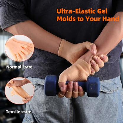 Lightweight Workout Gloves for Women Men, Gel Gym Gloves Prevent Calluses & Hand Pain, Breathable Quick Dry Fitness Gloves for Daily Training