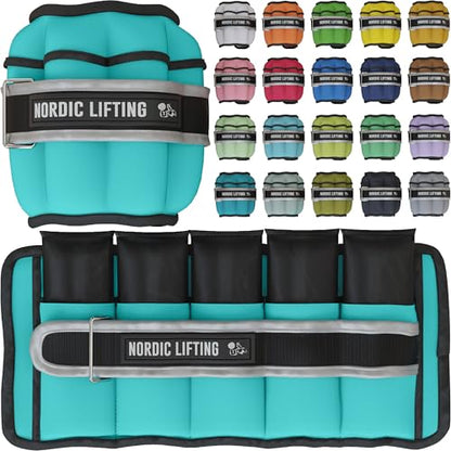Adjustable Ankle Weights for Women & Men – 1 Pair (2–10 lbs) Wrist, Arm & Leg Weights for Gym, Yoga & Home Workouts – Secure Fit Strap Design – Durable Fitness Training Equipment - color: Turquoise Blue