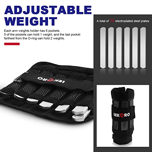 Wrist Ankle Weights with Removable Steel Bars, 1 Pair Adjustable Arm Leg Weights for Men and Women, No Leakage Design, Weighted Wrist Bands for Walking Jogging Yoga Pilates