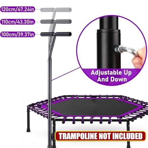 Quick-Release Handle Bar for Straight Leg Fitness Trampoline, Non-Slip Cushy Rebounder Handle Accessory, Fitness Trampoline Pole Cup Holder