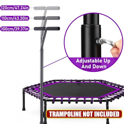Quick-Release Handle Bar for Straight Leg Fitness Trampoline, Non-Slip Cushy Rebounder Handle Accessory, Fitness Trampoline Pole Cup Holder