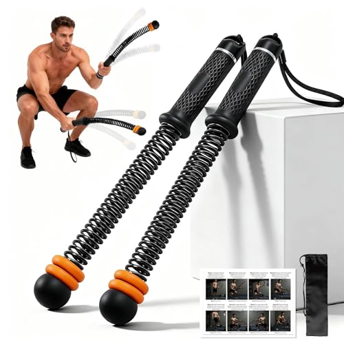 Ropeless Battle Ropes for Home Gym, Weighted Cordless Battle Rope with Adjustable Weights & Anti-Slip Handles, Portable Workout Rope for Strength Training, Anaerobic & Full Body Exercise