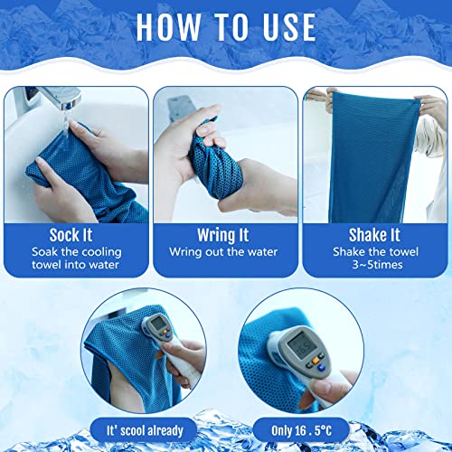 Hosuly 30 Pack Cooling Towels 40"x12" - color: Light Blue