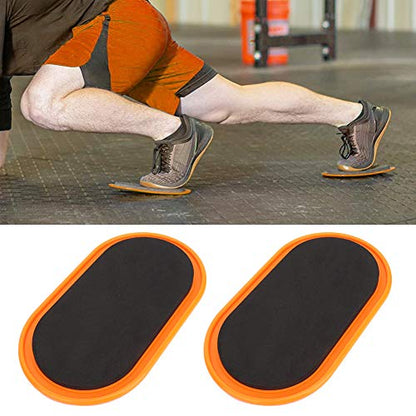 2Pcs Oval Fitness Sliding Disks, Yoga Slider for Carpet and Hard Floors, ABS Core Workout Sliders with Cloth Covers for Home Gym, Pilates, Lunges and Full Body Training