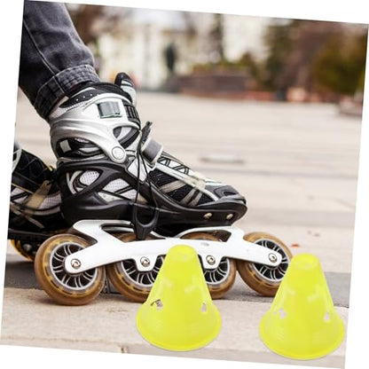 12pcs Small Roller Skate Practice Cones for Skating Training High Fluorescent Durable Agility Markers with Flat Bottom and Stable for Outdoor Sports Drills