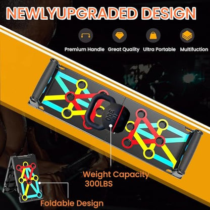 NAYSAYE Push-Up Board, Multi Functional Pilates Board with 4 Color, Push-Up Board Portable with Handle for Muscle Building, Home Fitness,12 Holes, 30 Holes