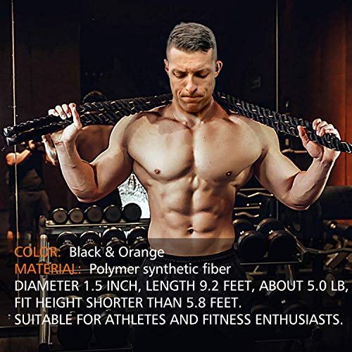 Heavy Jump Ropes for Fitness 2LB/3LB/5LB,Weighted Adult Skipping Rope Exercise Battle Ropes for Men & Women,Total Body Workouts, Power Training in Gym to Improve Strength and Building Muscle - color: 5LB Professional Edition fitness(9.2 ft)