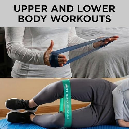 THERABAND Resistance Band Loop, Exercise, Workout, Physical Therapy - color: Yellow/Red/Green/Blue, size: 8 inch