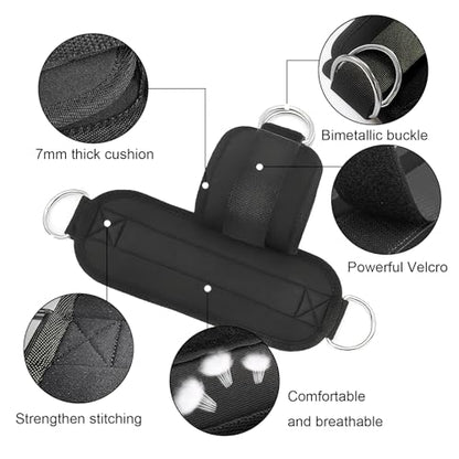 2 PCS Weightlifting Straps with D Ring,Adjustable Wrist Cuffs Gym,Padded Wrist Cuffs,for Cable Machines Strength Training Equipment,Black