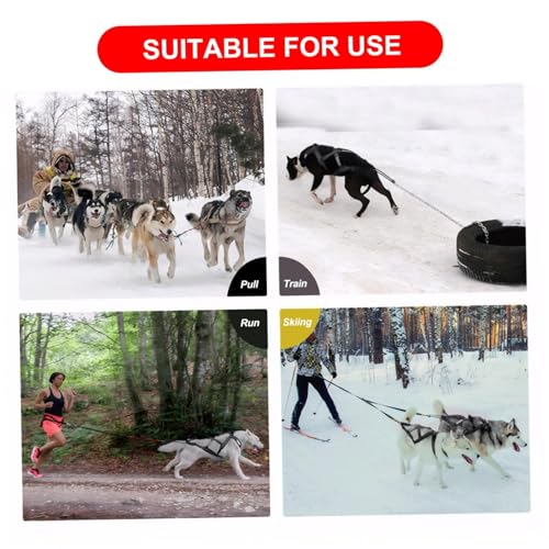 Dog Sled Harness for Pulling, Fog Sled Harnesses for Large Sogs, Adjustable Waterproof Dog Sled Pulling Harness for Dogs Exercise, Bikejoring, Skijoring (Red, XL)