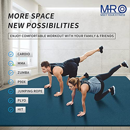 MRO Extra Large Exercise Mat 8'x4.5'/7'x4.5'/6'x4.5'(7mm) - color: blue, size: 6*4.5 FT
