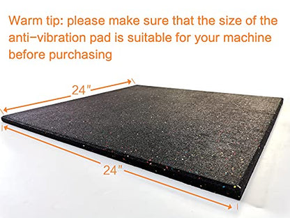Goodhoily Anti-Vibration Pad 24" x 24",3/5" Heavy Duty Thick- Rubber Vibration Pad -Sound Absorbing Mat- for Dryers, Fitness Equipmen,Audio Equipment(Square) Black