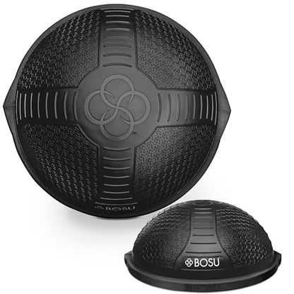 BOSU Nexgen Balance Trainer, Half-Ball Training Equipment, 65 cm Diameter, 300 lb Capacity - Burst-Resistant Stability Exercise Tool w/Non-Slip Base, Includes Hand Pump, Commercial-Grade - color: Black