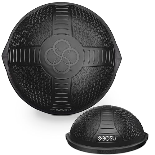 BOSU Nexgen Balance Trainer, Half-Ball Training Equipment, 65 cm Diameter, 300 lb Capacity - Burst-Resistant Stability Exercise Tool w/Non-Slip Base, Includes Hand Pump, Commercial-Grade - color: Black