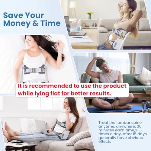 Manual Lumbar Traction Device for Lower Back Pain Relief, Wearable Spinal Decompression System for Herniated Disc, Sciatica & Home Therapy