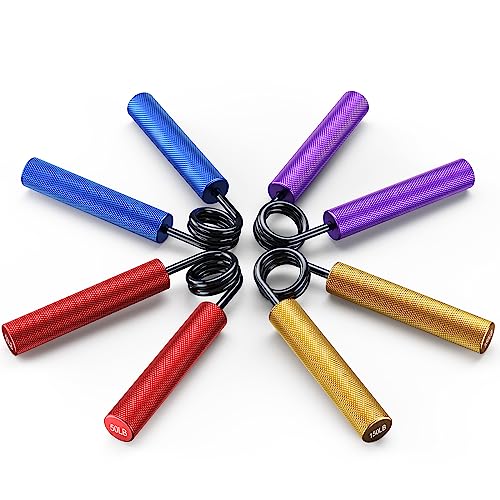 Grip Strength Trainer 4 Pack,50LB-200LB Metal Hand Grip Strengthener,Non-Slip Heavy-Duty Forearm Exerciser,Hand Gripper for Muscle Building and Hand Rehabilitation Exercising - color: Color