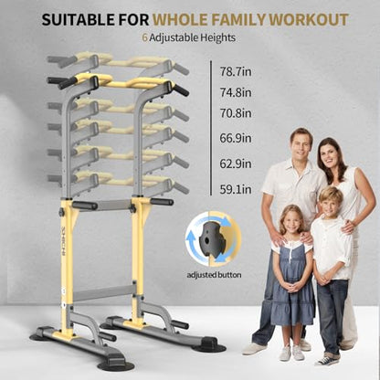 Z ZHICHI Pull-Up Dip Station Pull-Up Chin-Up Weight Capacity 350LBS - color: yellow
