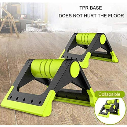 Push-up bracket-Fitness Equipment Push Up Bar, Folding Pushup Bracket with Nonslip Foam Handle Muscle Building Pipe Plug - color: Gray