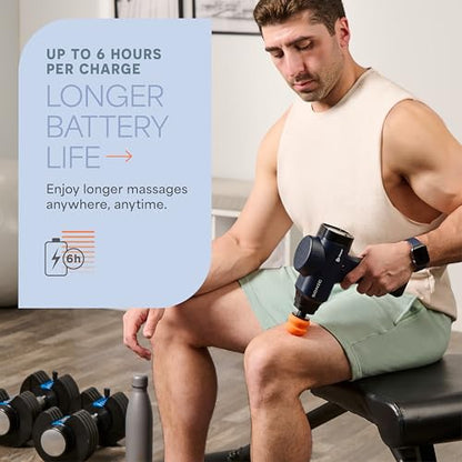 Lifepro Massage Gun - Percussion Muscle Massager for Athletes with 8 Massage Heads and 5 Speed Settings - Deep Tissue Back and Muscle Massage Gun for Recovery