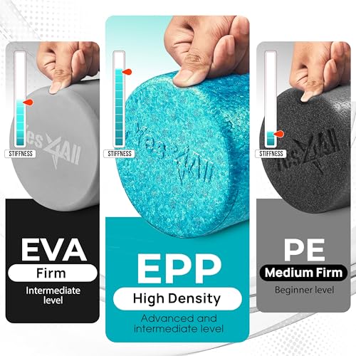 Yes4All High-Density EPP Round Back Roller Foam, Exercise Foam Roller for Yoga, Pilates & Stretching - 12, 18, 24, 36 inch