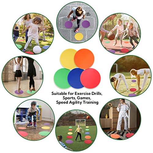 WUSHUANG 10 Inch Poly Vinyl Spot Markers- Non Slip Rubber Agility Markers Flat Field Cones Floor Dots-for Exercise Drills, Sports, Games, Speed Agility Training -10 Pcs