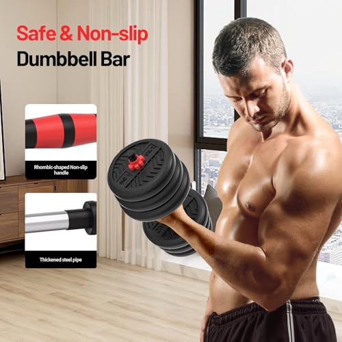 Adjustable Dumbbell, 20/30/40/60/80lbs Dumbbells Set, 4-in-1 Free Weights for Women/Men Workout Equipment Used as Barbell/Kettlebells/Push up Stand for Home Gym - color: Upgrade 40lbs (20lbs*2)