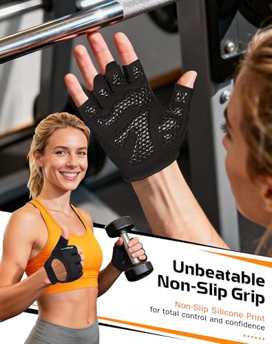 ATERCEL Breathable Workout Gloves, Antislip Weight Lifting Gym Gloves for Men Women, Superior Grip & Palm Protection for Weightlifting, Fitness, Exercise, Training - size: Medium