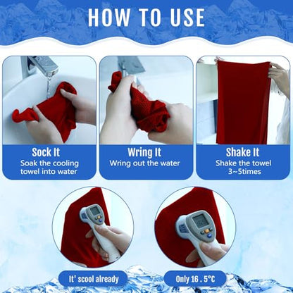 Hosuly 30 Pack Cooling Towels 40"x12" - color: Dark Blue, Red