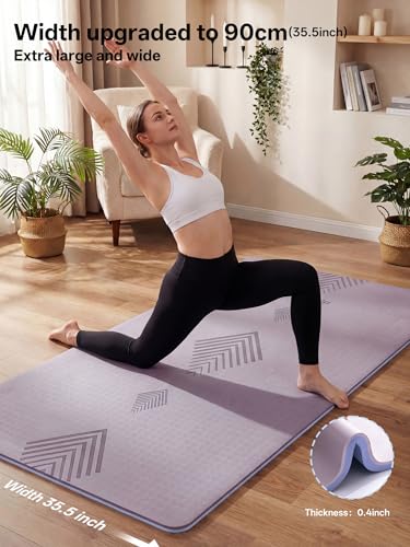 EaseUp Large yoga mat,73’x35.5’x0.4’,extra thick and wide,10mm pilates mat,non-slip exercise mat,workout mats for home gym