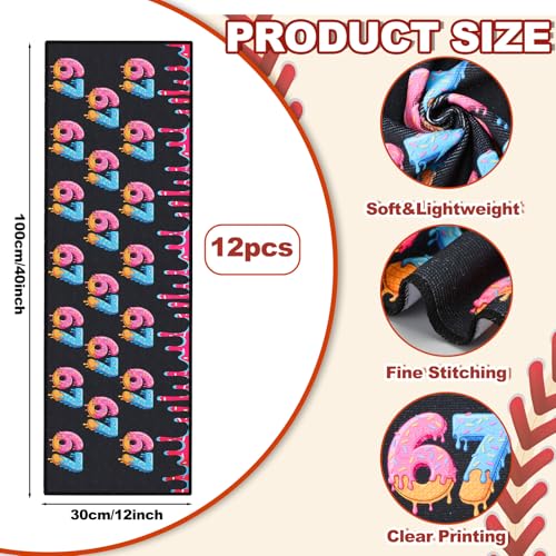 12 Pcs 67 Ice Cream Drip Baseball Beach Towel 40 x 12 Inch Swim Pool Towel Cooling Baseball Team Gift Youth Gift for Hot Weather Workout Gym Sport Party Favors