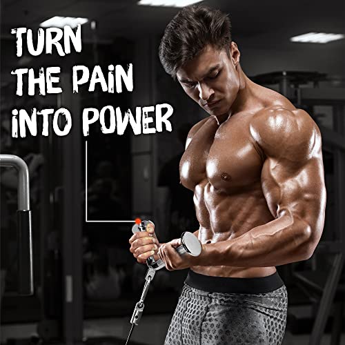 Yes4All Cable Machine Attachment, Row Handles, Tricep Rope, Straight Bar, V Bar, LAT Pulldown Accessories Load 880 LB for Home Gym - color: A. Tricep Rope + Straight Bar + V Bar