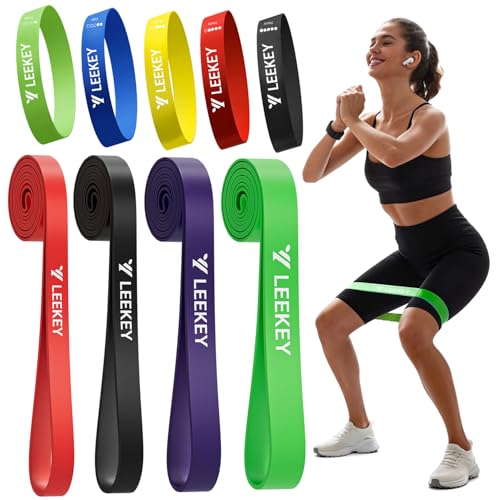Pull Up Assistance Bands,Muit Levels Resistance Bands for Senior/Adults,Exercise Bands with Door Anchor, Strength Bands for Fitness Training, Physical Therapy,Home Gym Workouts - color: 15-125LBS COLOR+Mini Bands