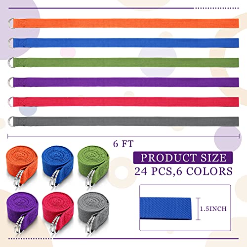 Yoga Strap Stretching Pilates Exercise Adjustable Straps 6 ft Non Elastic Yoga Belt with Adjustable D Ring Buckle for Pilates Gym Workouts Fitness - color: Bright