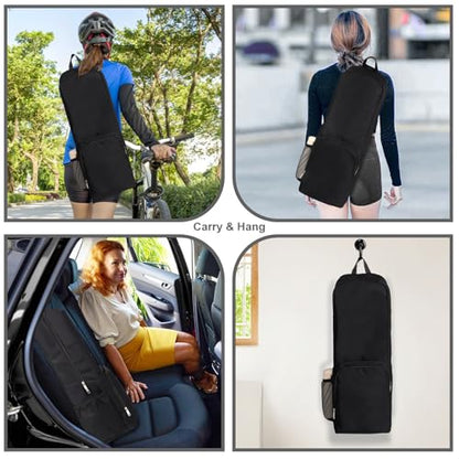 Yoga Mat Bag Carrier Side Mesh Zipper Pocket Exterior Wet Compartment Lightweight Waterproof Yoga Bag for Mat - color: Black
