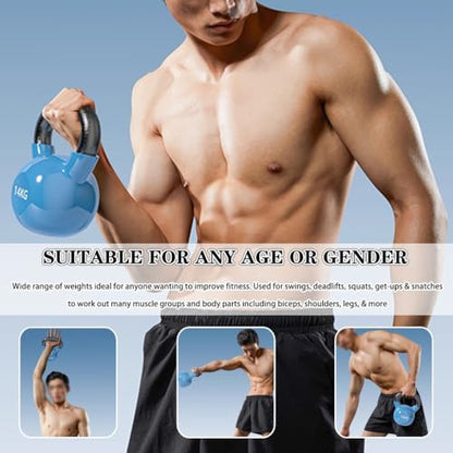 Kettlebell Weights for Women Men's Fitness Training Kettle Bells, Home Solid Cast Iron Kettle Ball, Press/Swing/Row, Shaping Equipment(Blue-14kg) - color: Blue-14kg