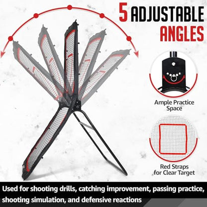 Lacrosse Rebounder, 4x7FT/4x6FT Volleyball Rebounder for Backyard with 5 Rebound Angles, Target Strip, Lacrosse Rebound Net Perfect for Lax Baseball Volleyball & Soccer Practice - size: 4×7ft Volleyball/Lacrosse Rebounder