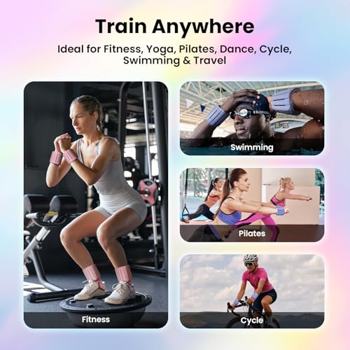 Adjustable Hidden Magnetic Ankle & Wrist Weights, Skin-Friendly Breathable and Waterproof Silicone Design for Women & Men - Ideal for Fitness, Yoga, Running, Cycling & Swimming, 2-Pack, 1LB Each