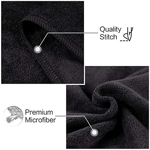 SUNLAND Microfiber Gym Bath Towels for Men Momen 24x48In - color: Black