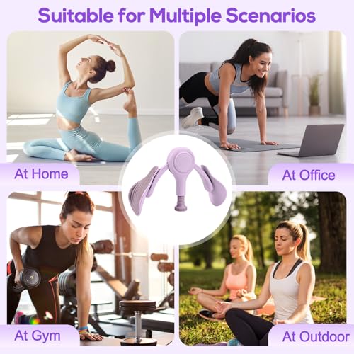 Thigh Trainer Hip & Pelvic Floor Exerciser, Leg Strength Workout Equipment for Women, Adjustable Inner Thigh Kegel Trainer for Home Gym with 2PCS Band