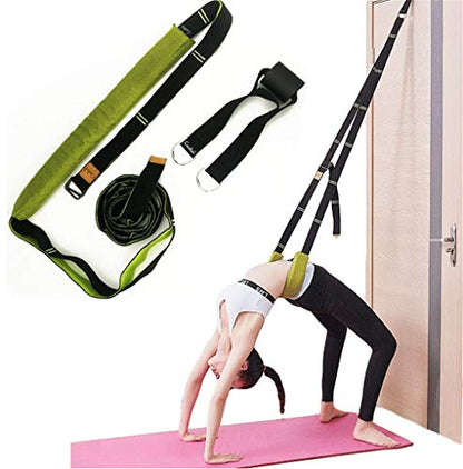 Back bend Assist Trainer - Improve Back and Waist Flexibility, Door Flexibility Stretching Strap, Home equipment for Ballet, Dance, Yoga, Gymnastics, Cheerleading, Splits - color: green