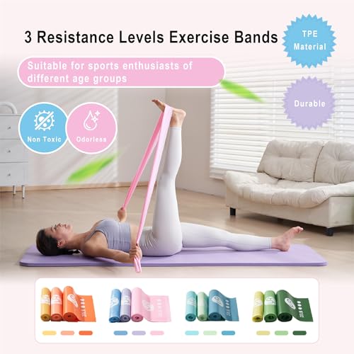 Resistance Bands Non Slip Elastic Stretch Bands for Men Women - color: Bright colors
