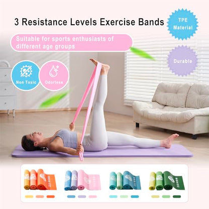 Resistance Bands Non Slip Elastic Stretch Bands for Men Women - color: Blue